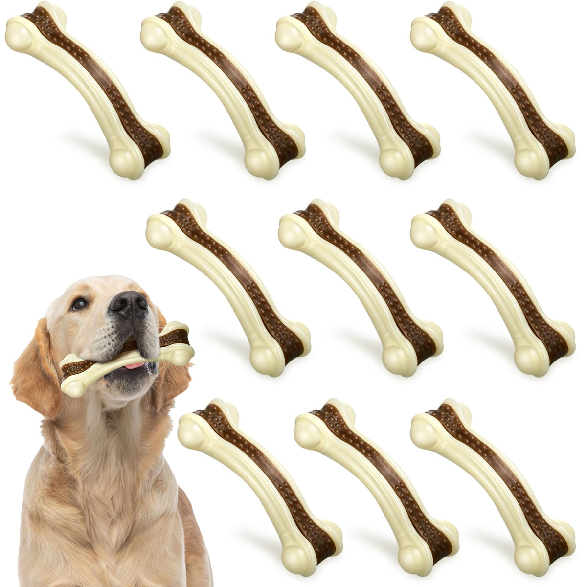 Sosation beef flavor nylon bone chew for aggressive chewers promotes engaging play