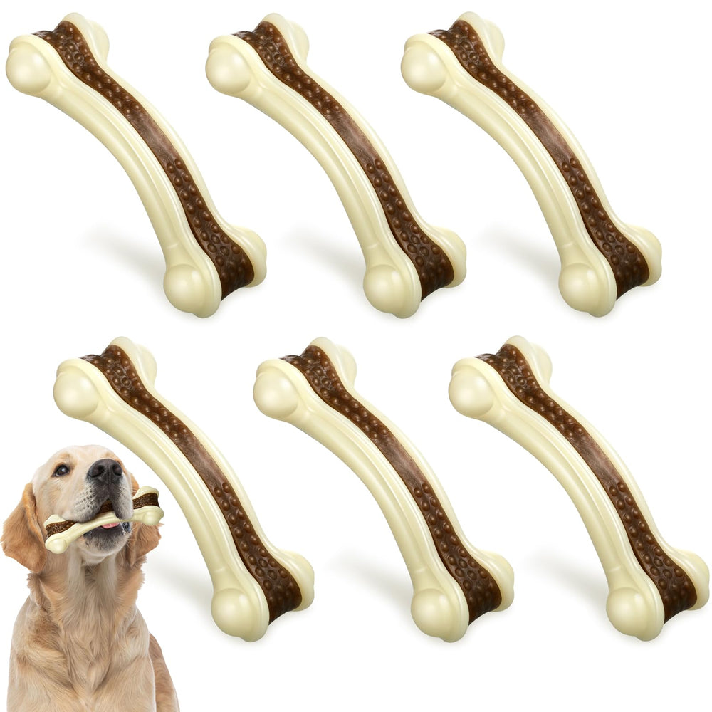 Sosation bone chew toy nylon and cowhide close-up demonstrates durable chewing