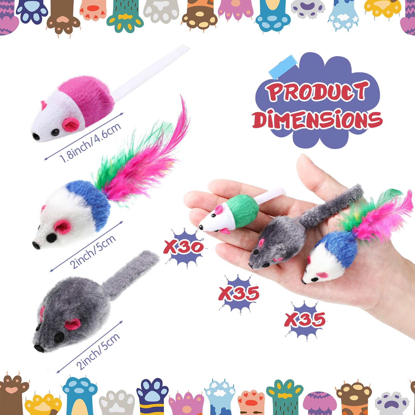 Sosation plush mouse toy with rattle boosts active indoor play