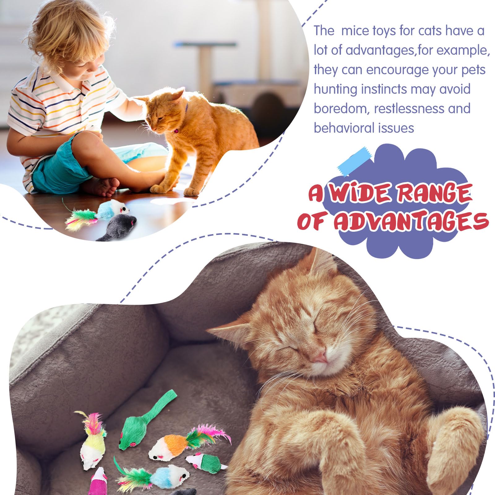 Sosation rattle mice entice curiosity and playful grabbing