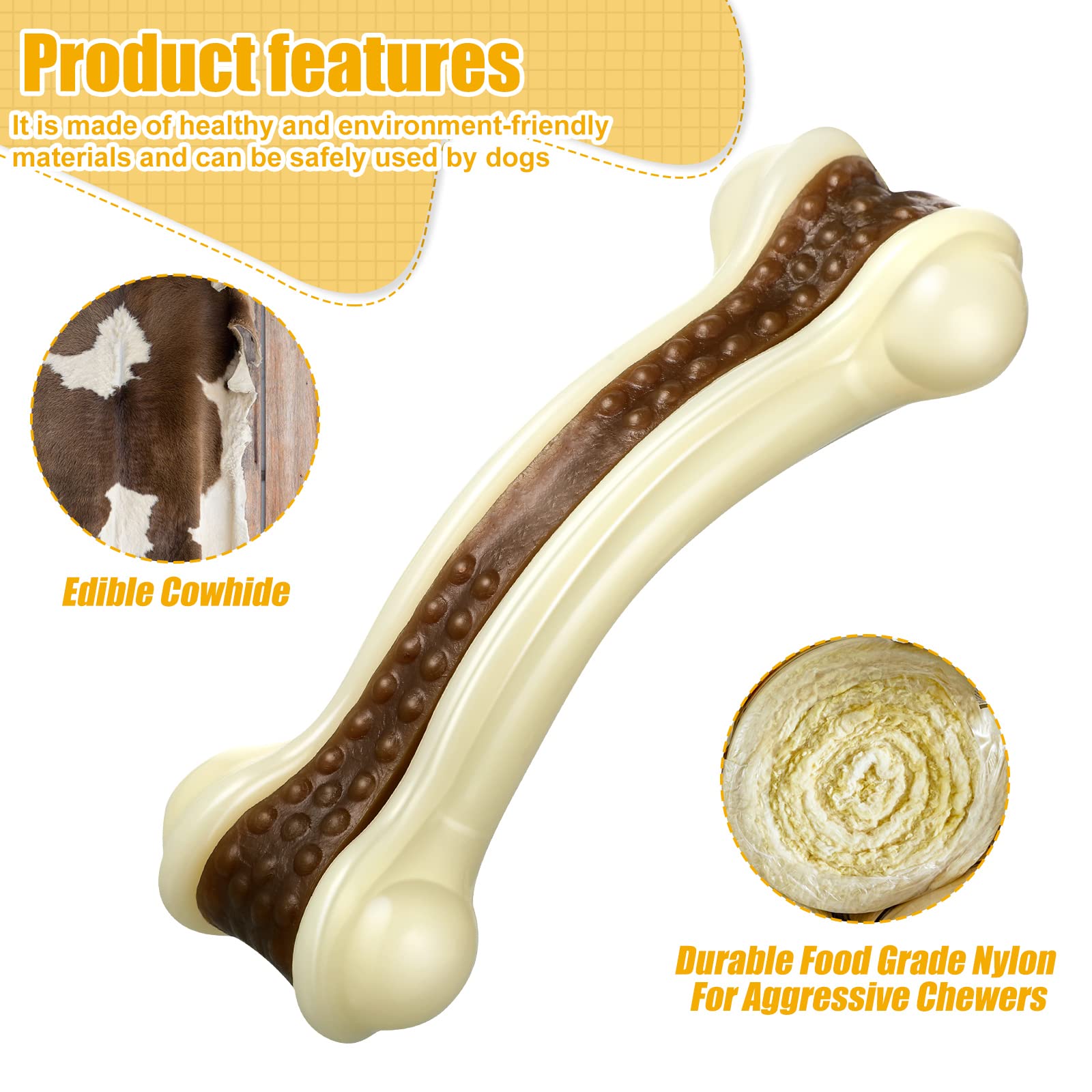 Sosation durable nylon chew toy medium bone withstands intense chewing