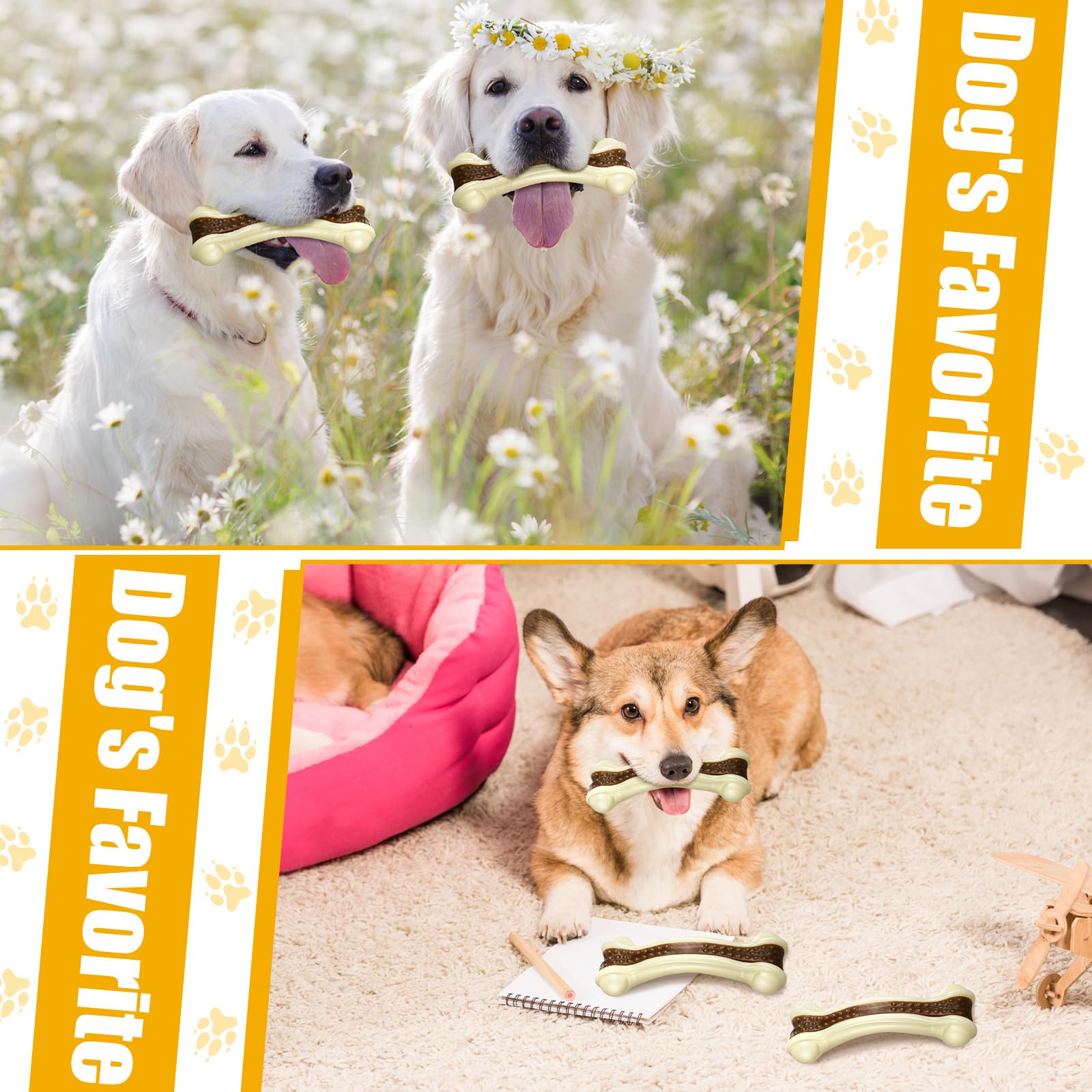 Sosation tough bone chew for medium dogs provides long play