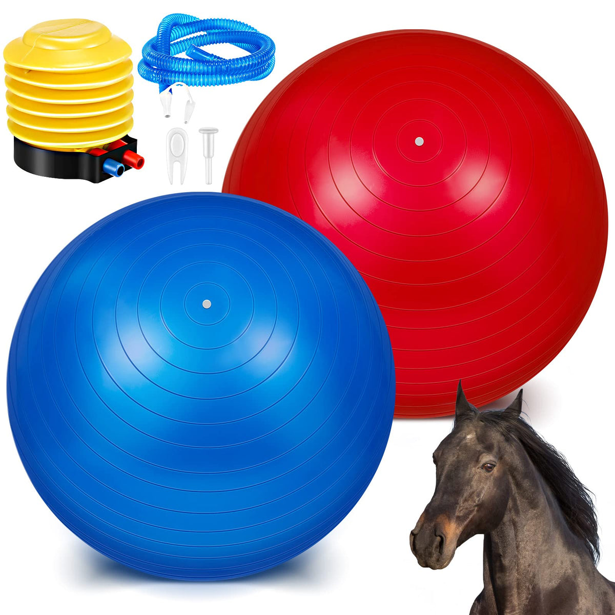 Sotiff 40 inch horse ball in blue for engaging field play and training