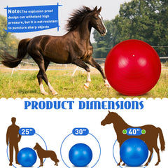 Sotiff 40 inch horse ball in red promotes curiosity during exercise