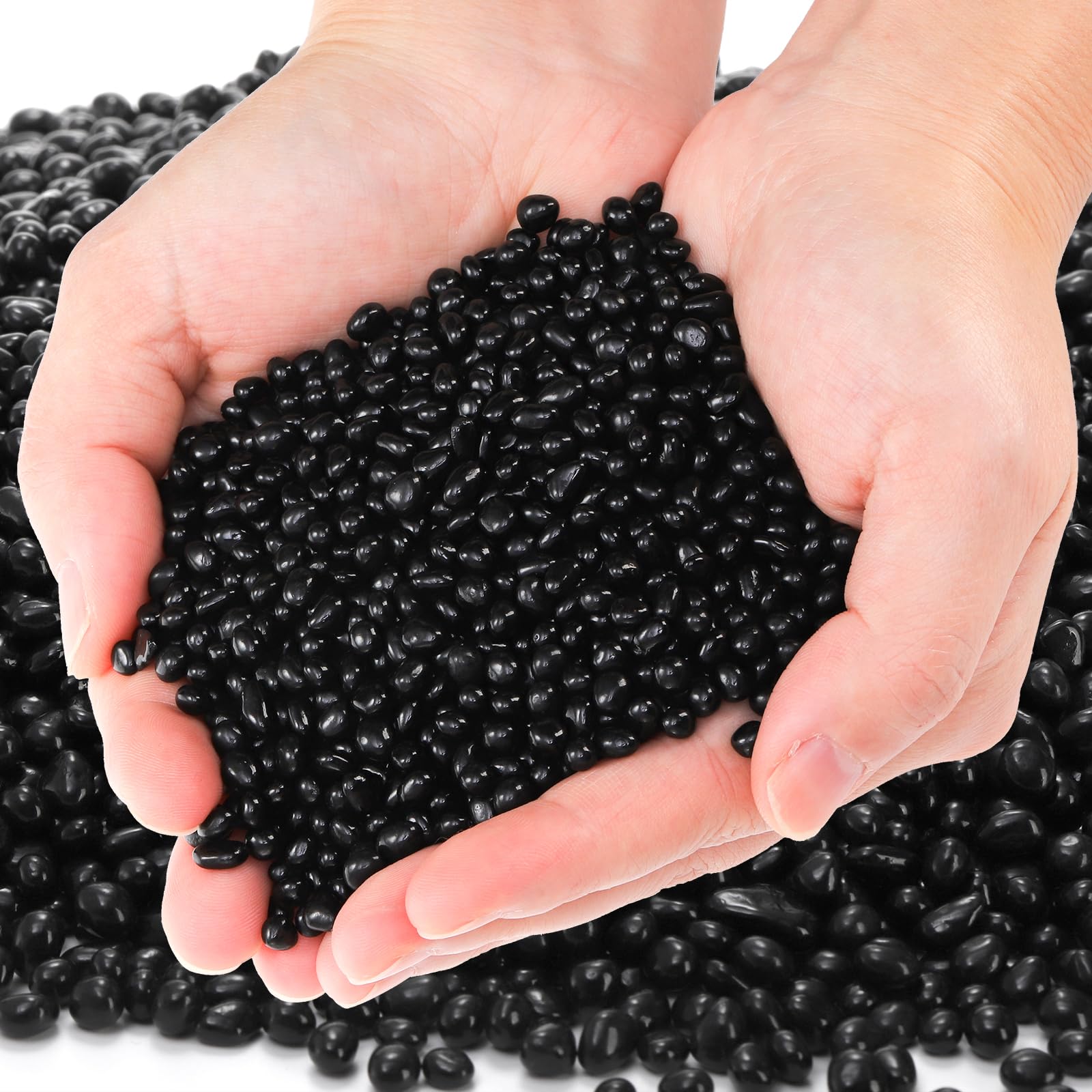 SOUJOY black polished aquarium gravel for decor and safe tank environment