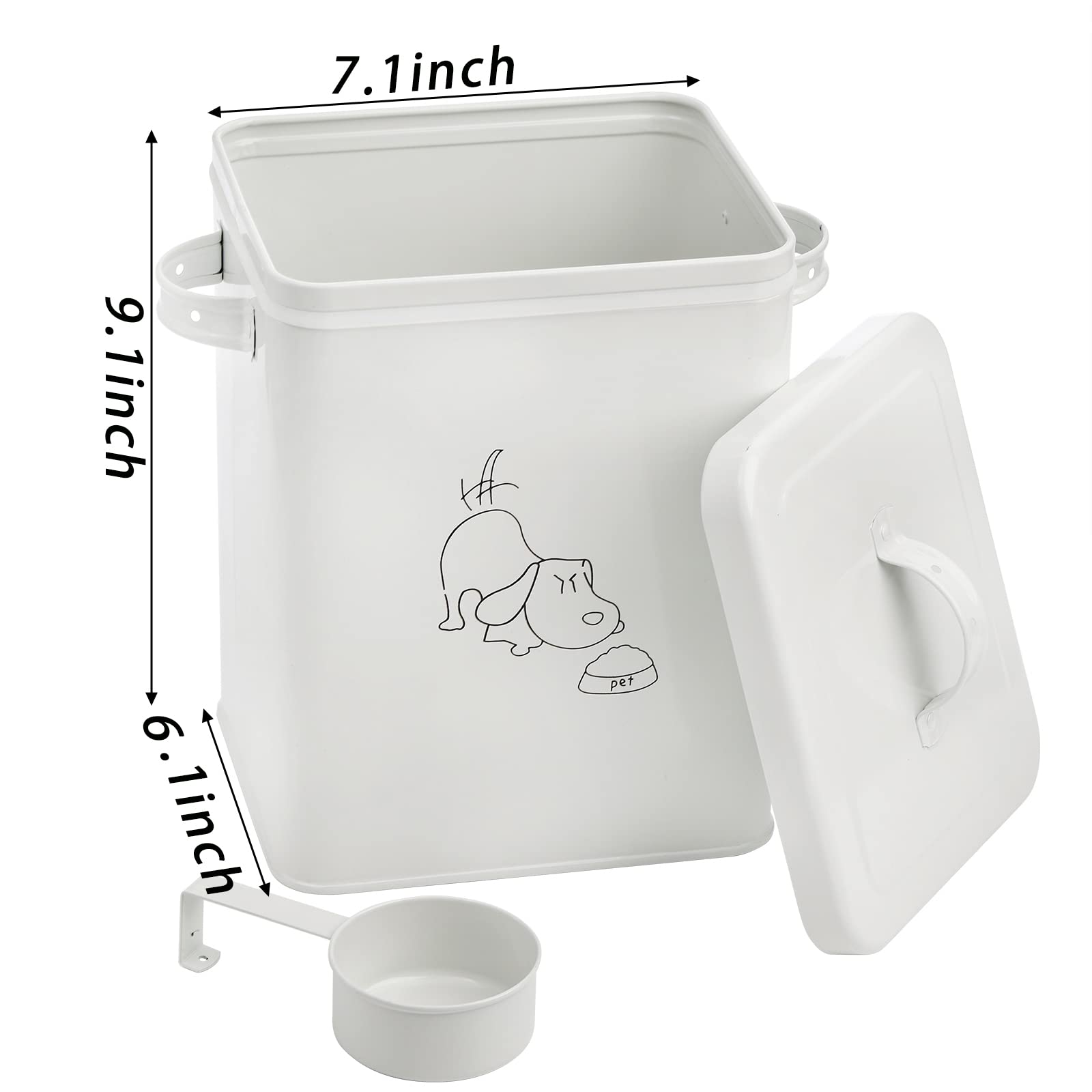 SOUJOY dog food canister holds up to 5 pounds of dry kibble