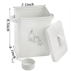 SOUJOY dog food canister holds up to 5 pounds of dry kibble