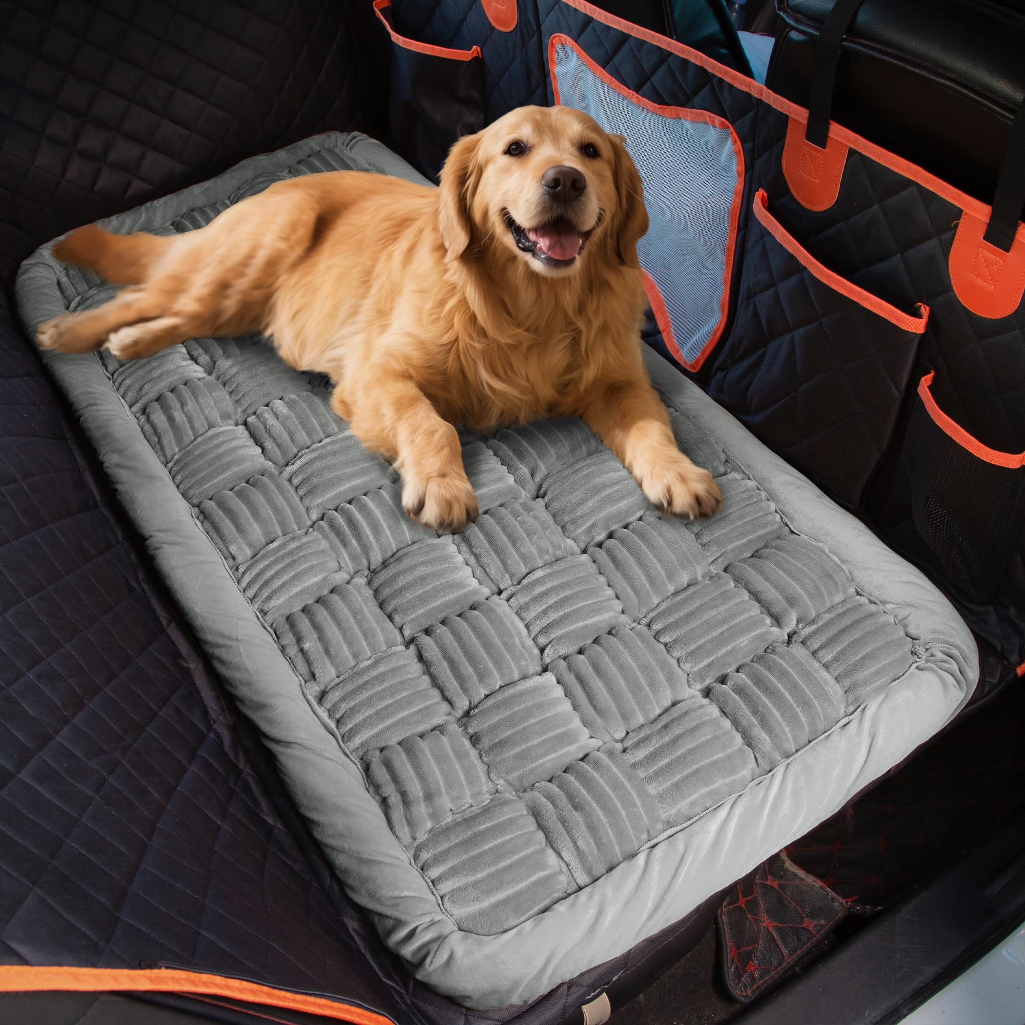 Soulbond back-seat extender fit demonstrates wide coverage for back seats.