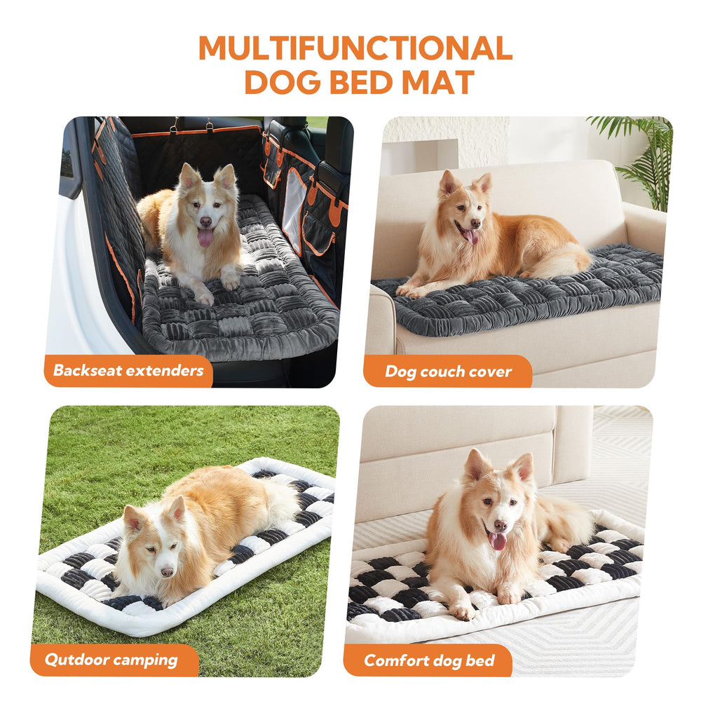 Soulbond backseat pet bed mat gray dog on ride in car