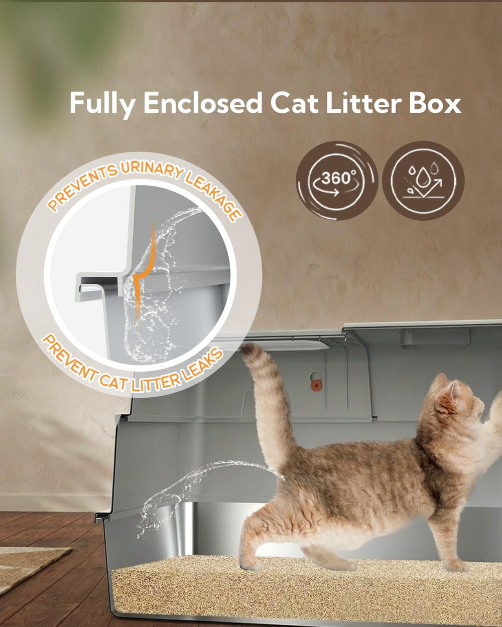 Soulbond XXXL high 6 inch sides prevent splash and litter scatter