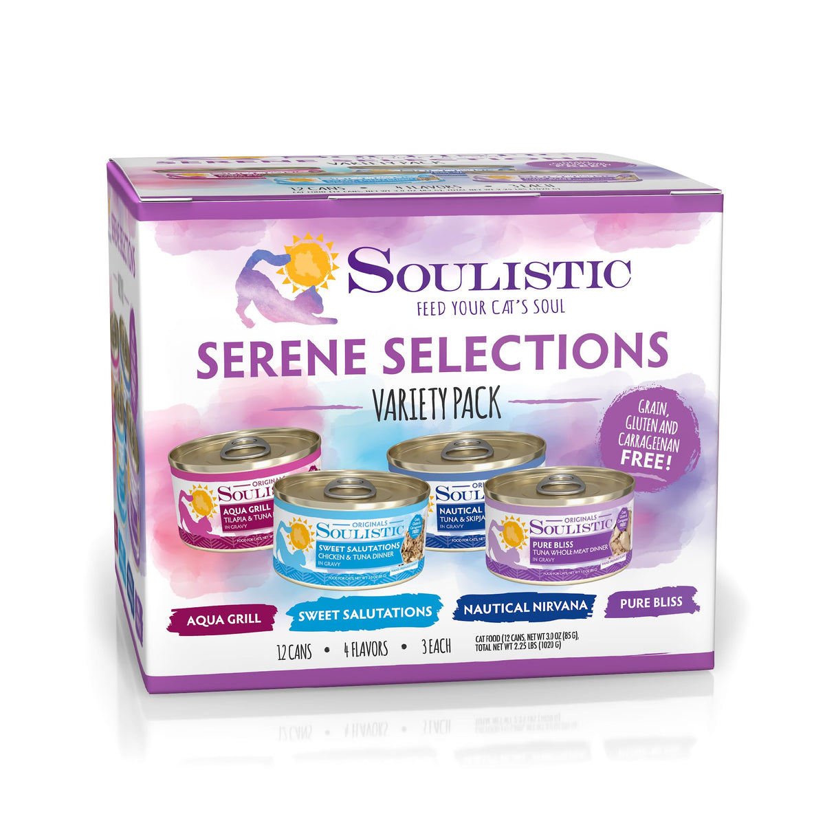 Soulistic Originals Aqua Grill 3oz can for varied adult cat meals.