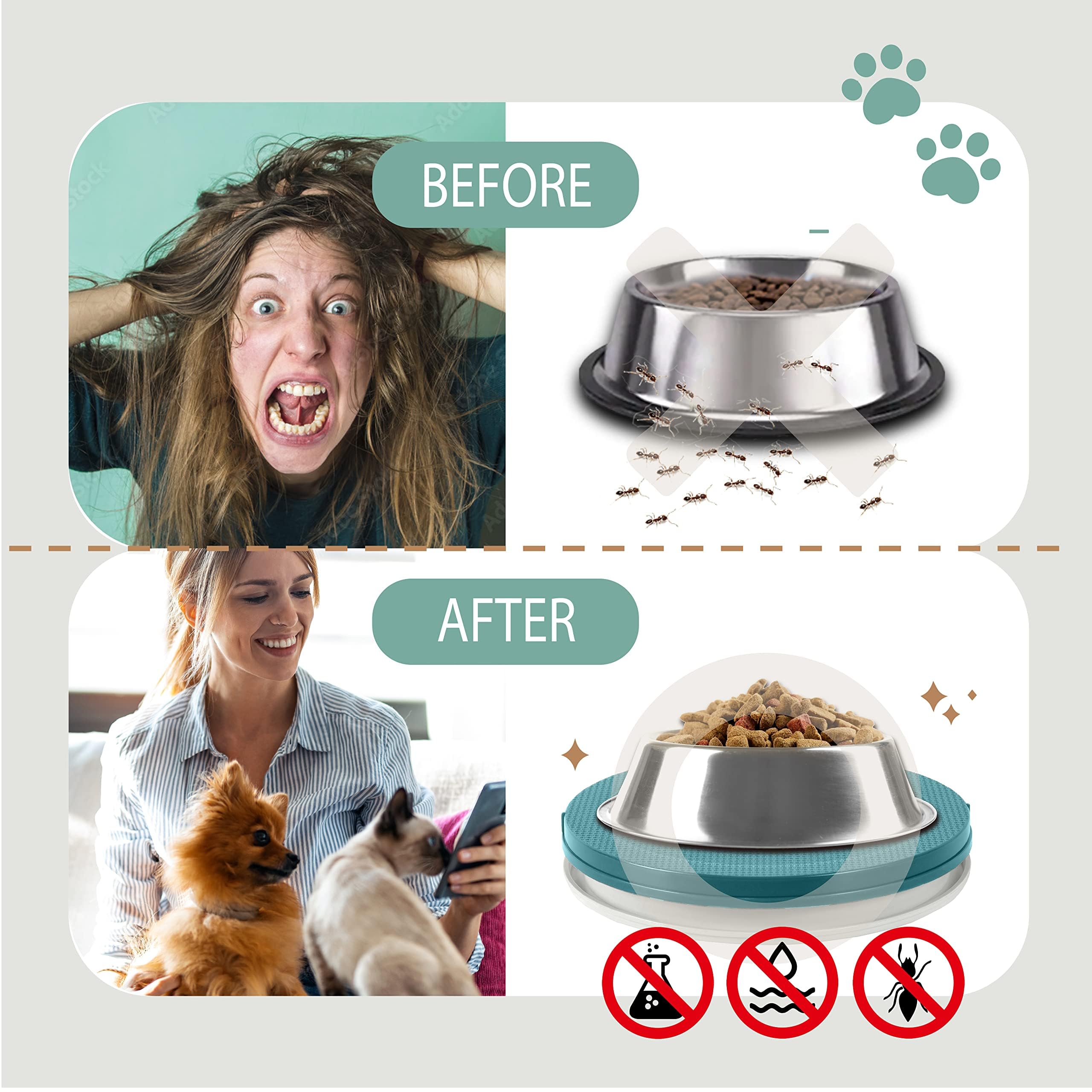 SoulThink Ant Proof Tray set for water and food indoors.