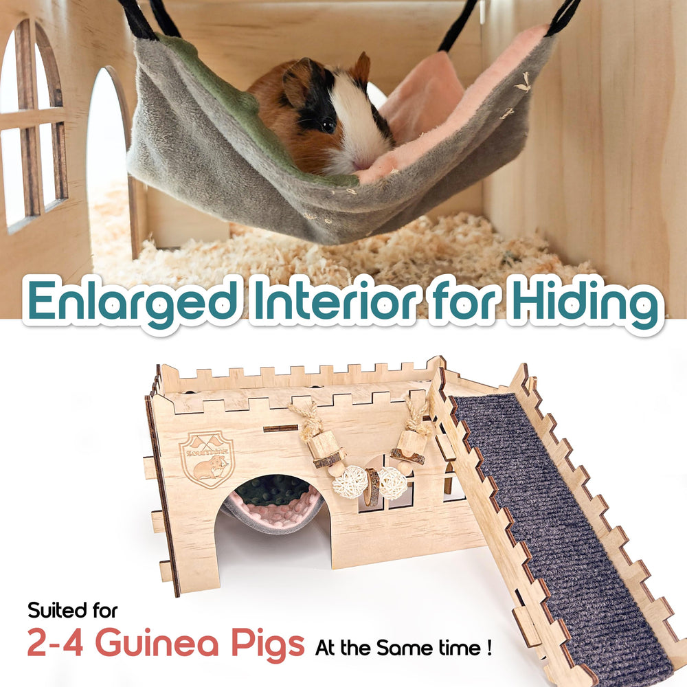 SoulThink guinea pig castle interior reveals enlarged space for roaming.