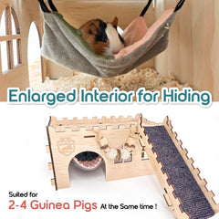 SoulThink guinea pig castle interior reveals enlarged space for roaming.