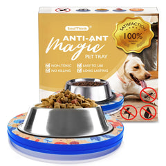 SoulThink orchid ant-proof tray protecting cat and dog bowls.