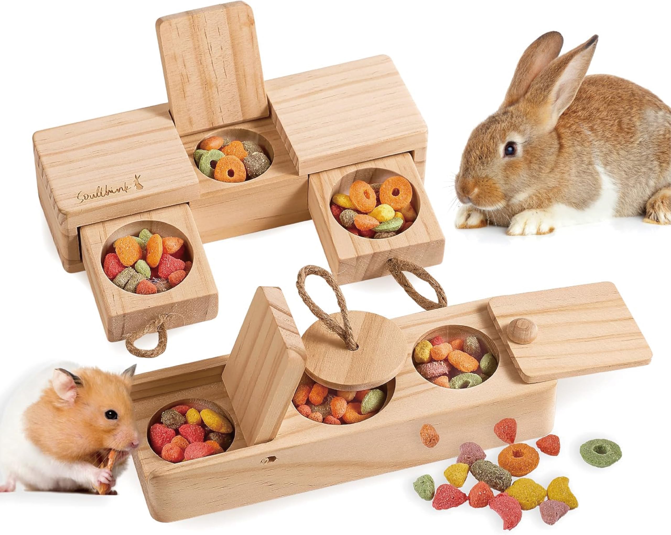 SoulThink Sniff n' Snack bunny chew toy bowl enables foraging exploration.
