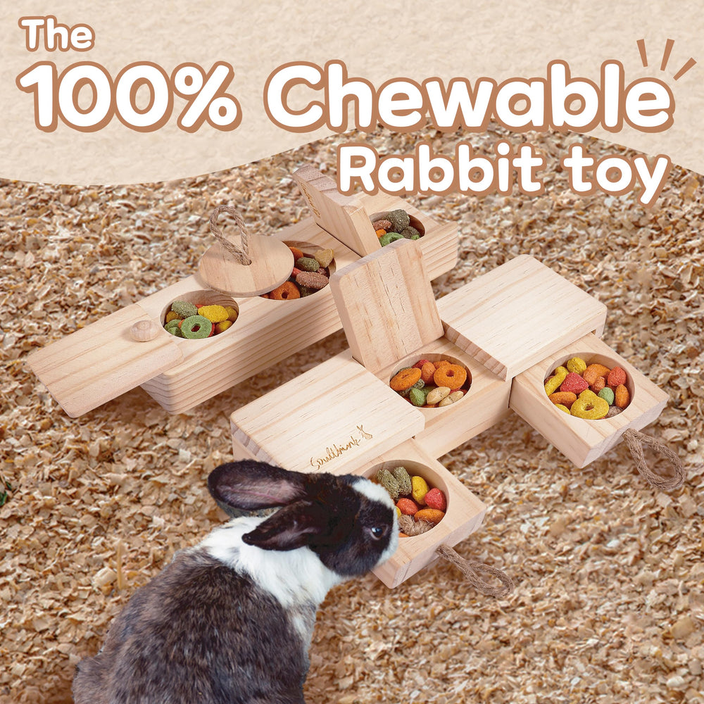 SoulThink Sniff n' Snack bunny chew toy foraging drawer invites investigation.