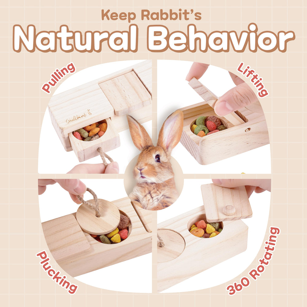 SoulThink Sniff n' Snack solid wood toy is durable for busy chewers.