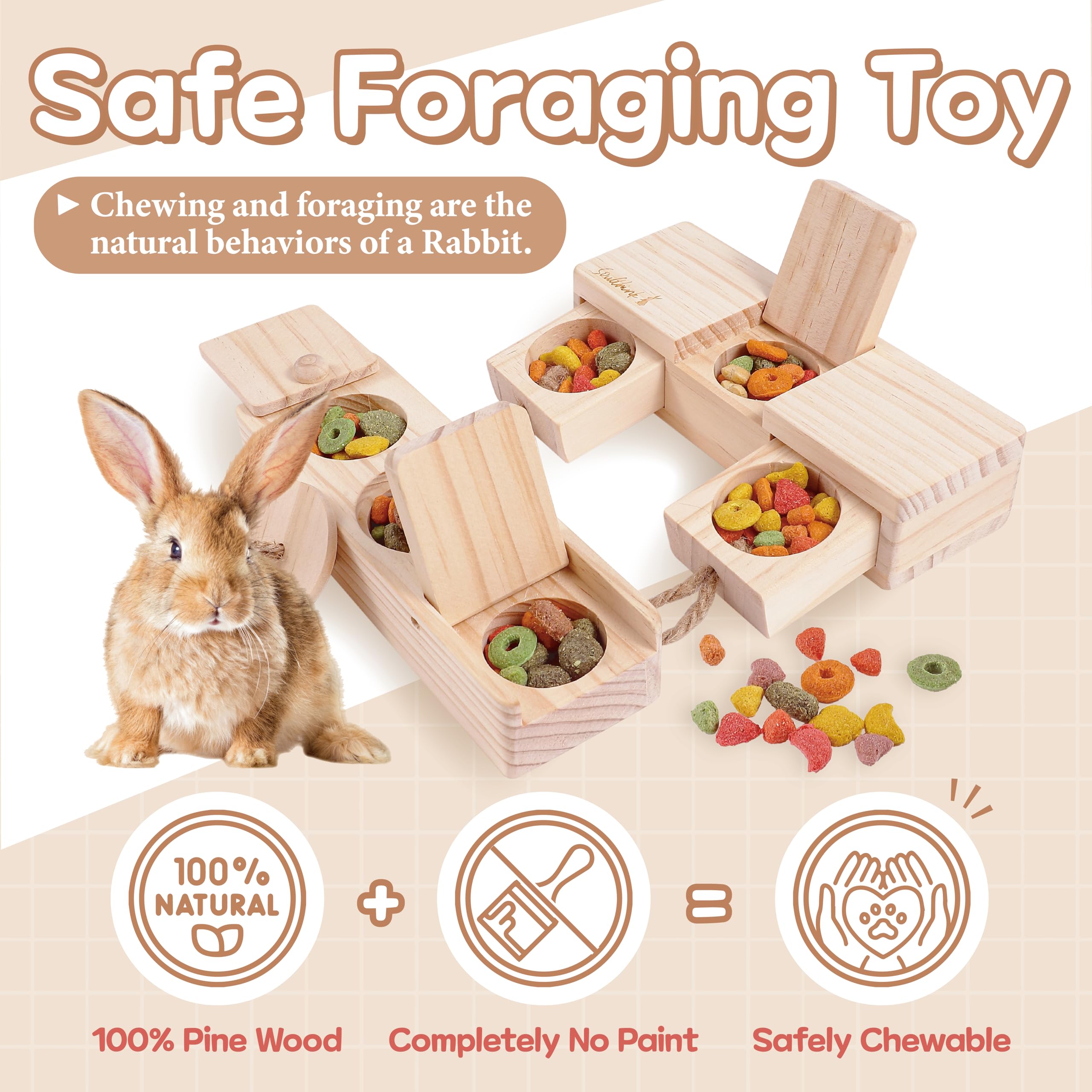 SoulThink Sniff n' Snack bunny chew toy twine rope encourages chewing and enrichment.