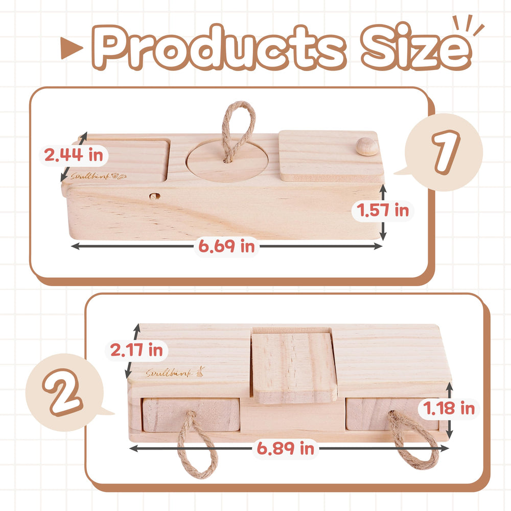 SoulThink Sniff n' Snack wooden puzzle toy promotes problem solving.