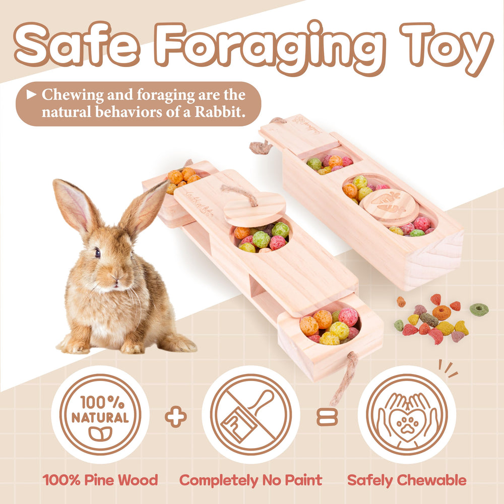 SoulThink Sniff n' Snack bunny toy solid wood construction ensures durability.