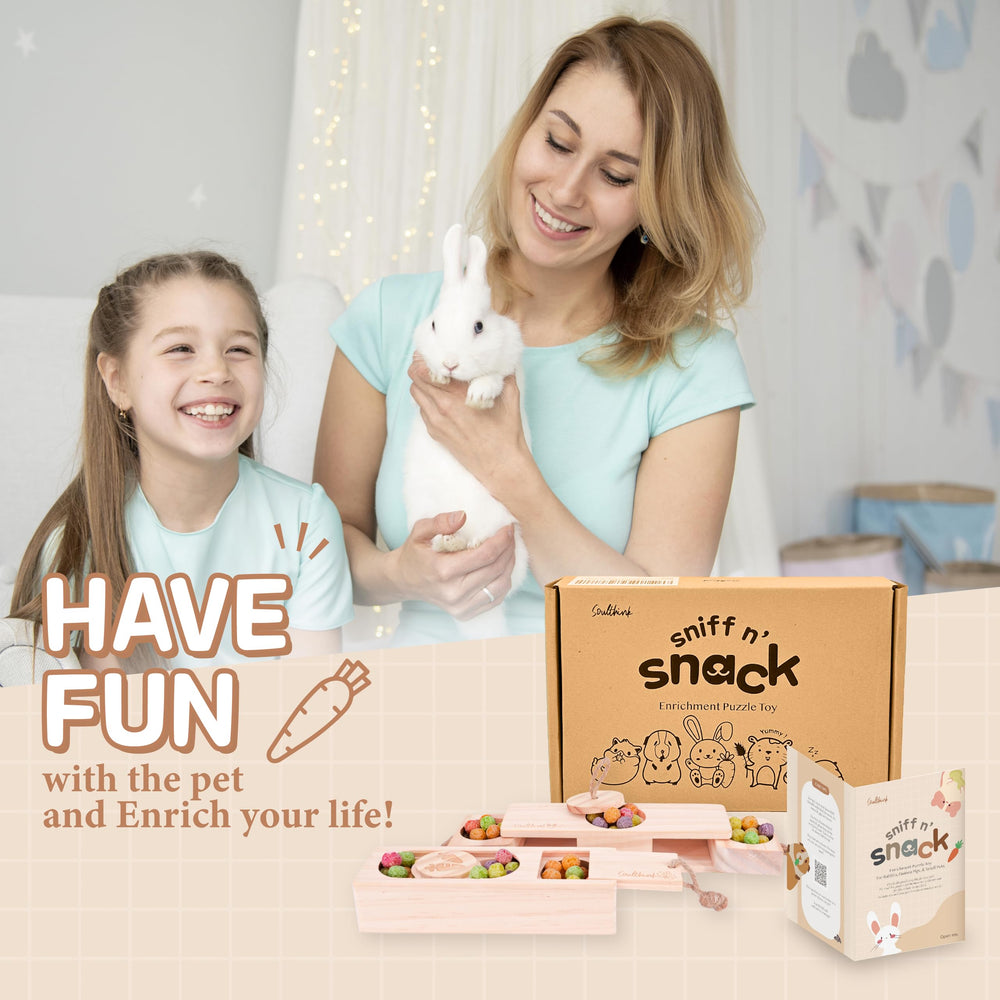 SoulThink Sniff n' Snack bunny toy treasure box play for enrichment.