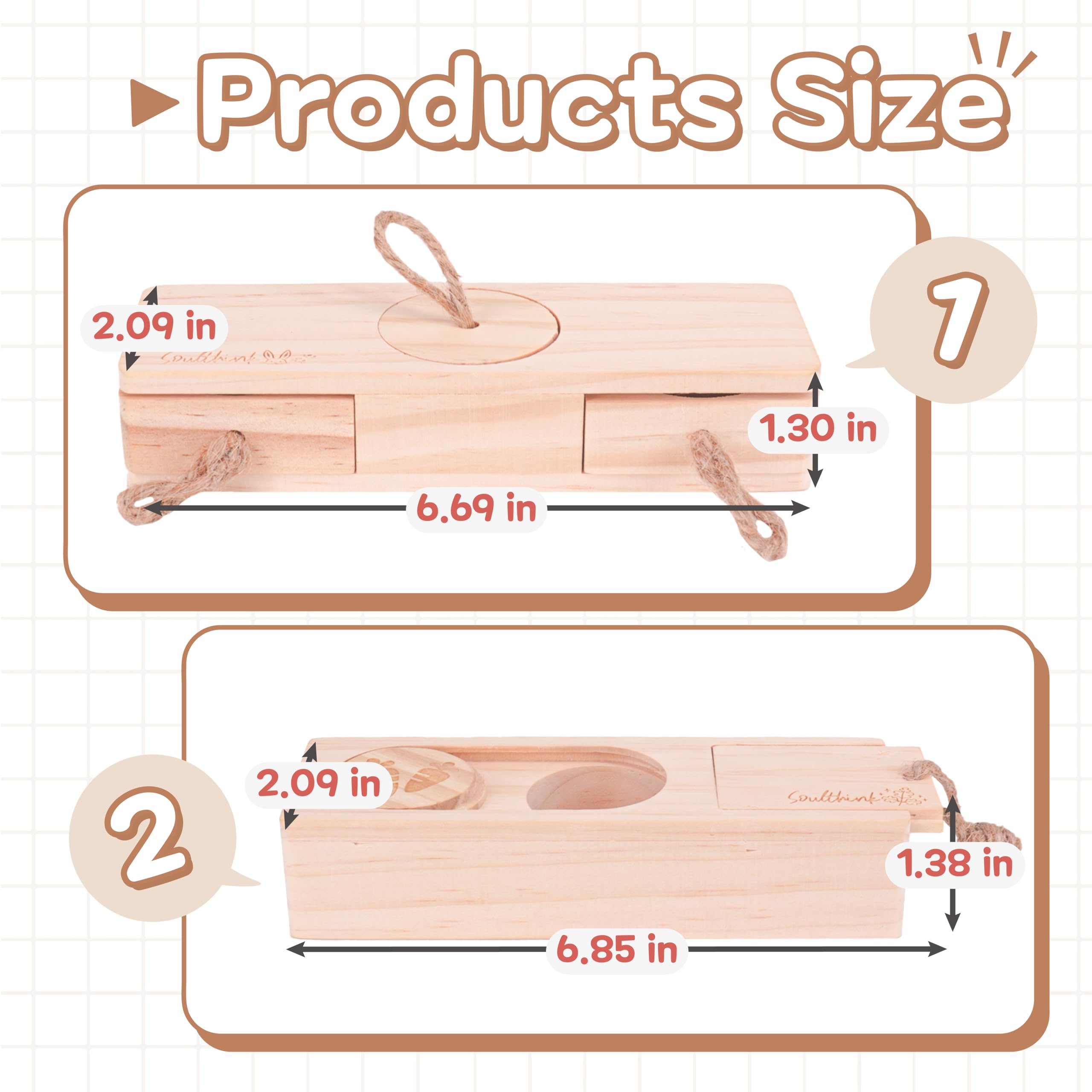SoulThink Sniff n' Snack bunny toy teeth friendly wood for natural chewing.