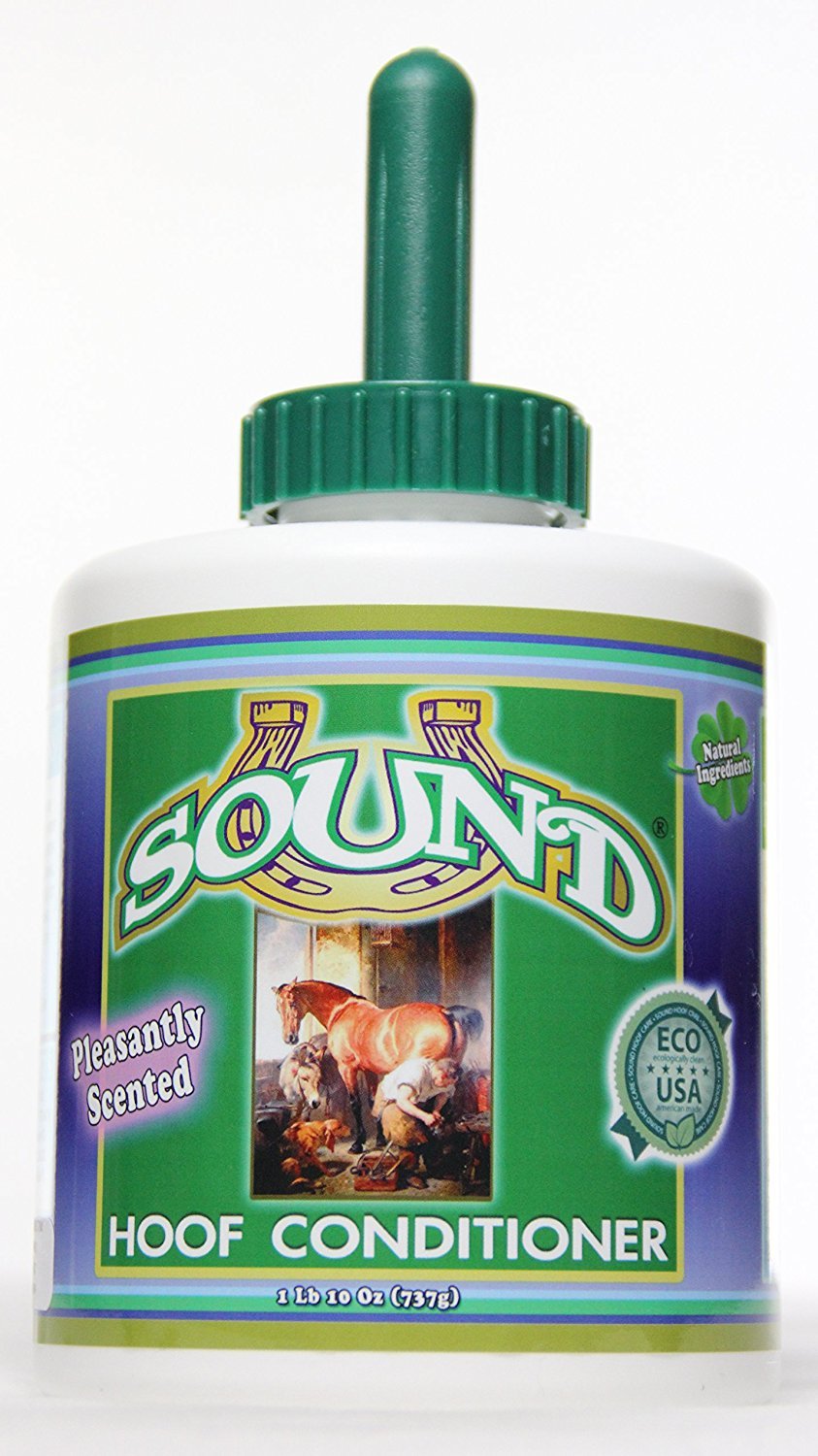 Sound Hoof Conditioner bottle promotes hoof moisture and protection