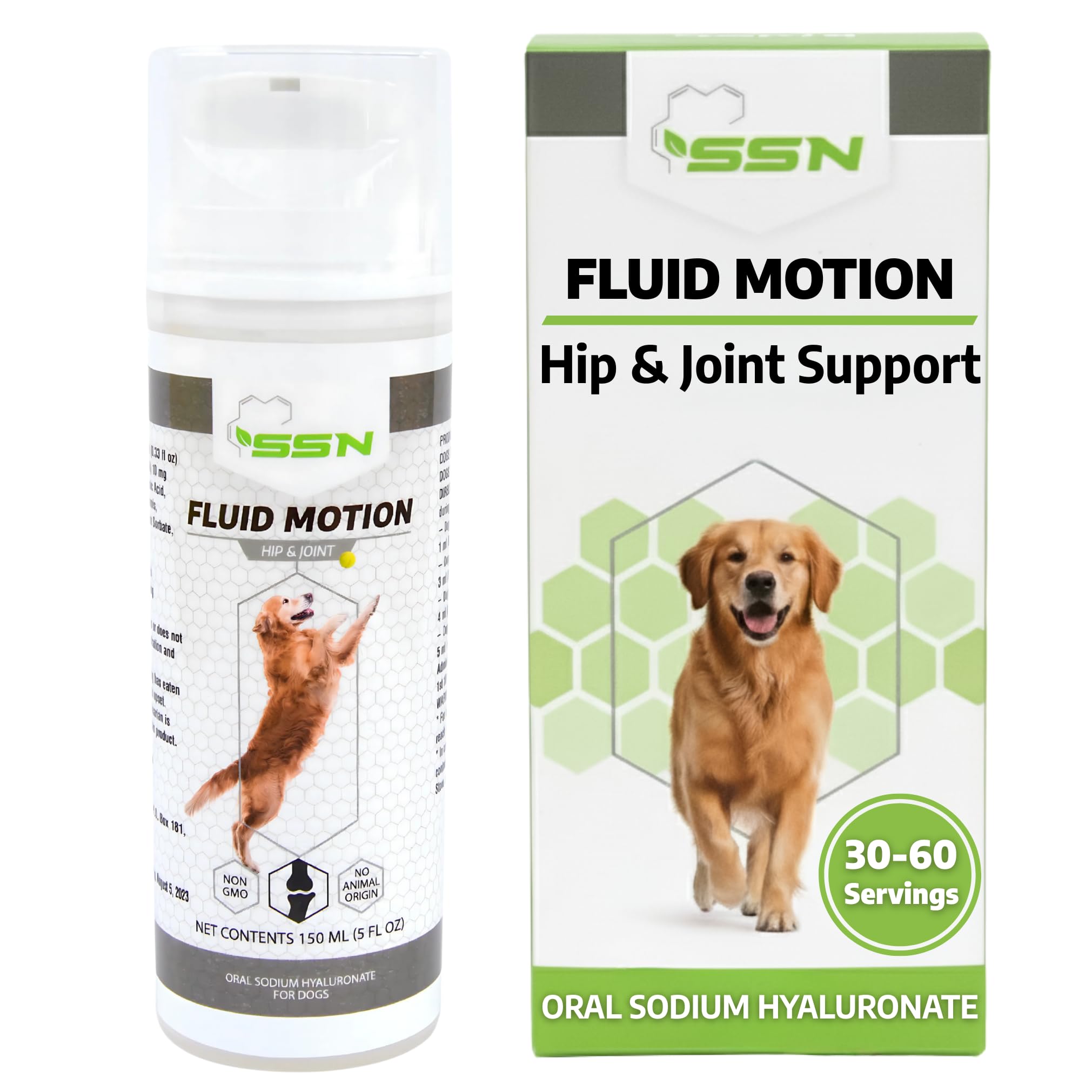 Sound Science Fluid Motion bottle shows liquid joint support for dogs.