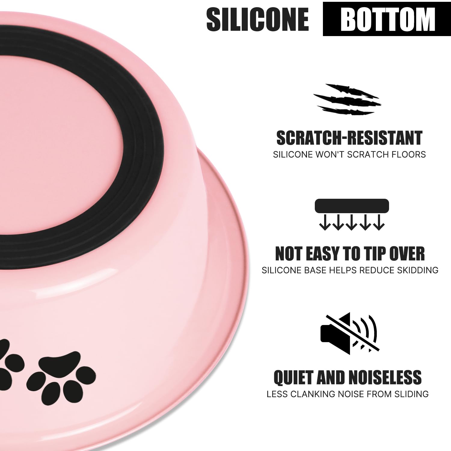 SOUXU pink bowl on hardwood floor illustrating floor protection with anti-scratch mat