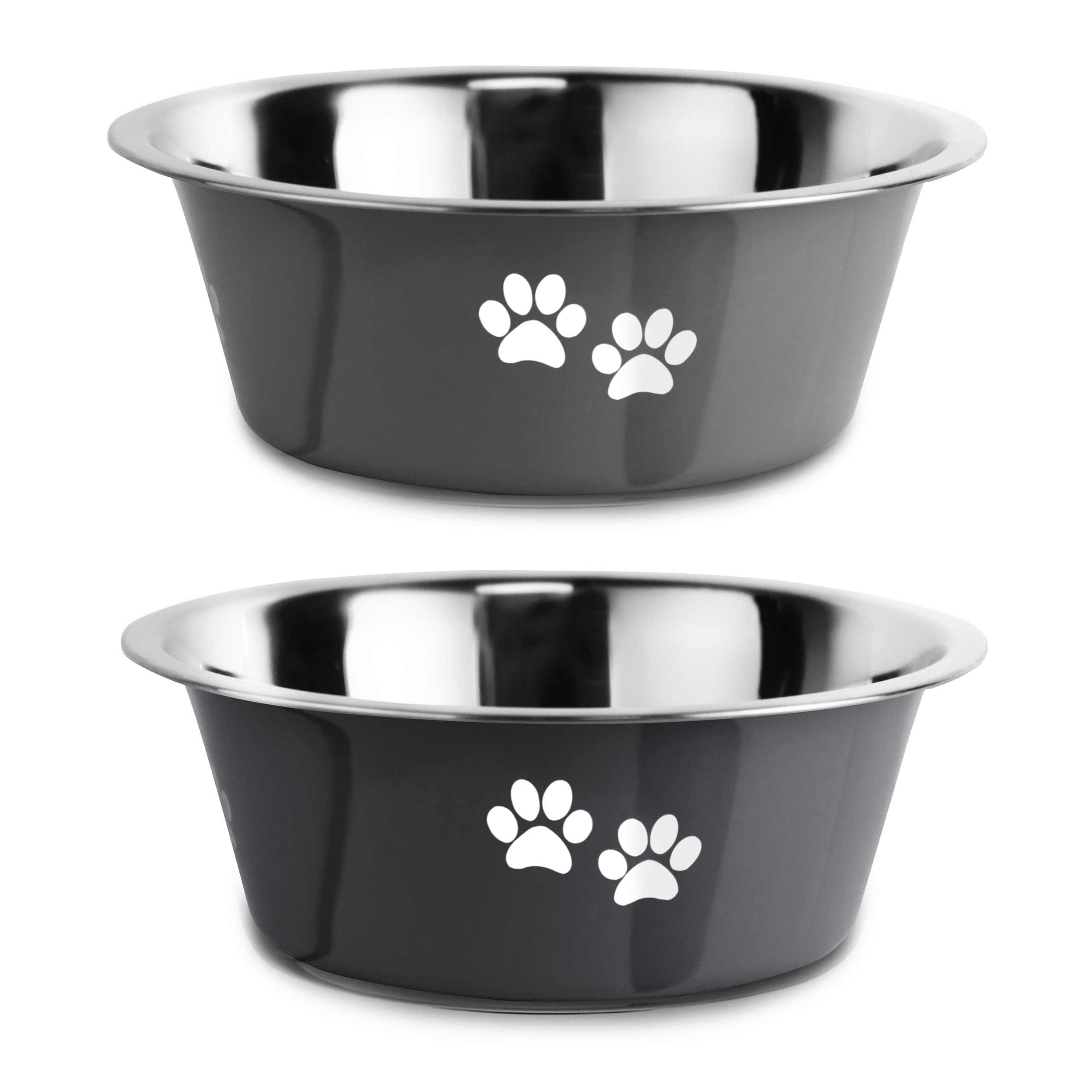 SOUXU stainless steel dog bowl in grey with 53 oz capacity for mess-free meals.