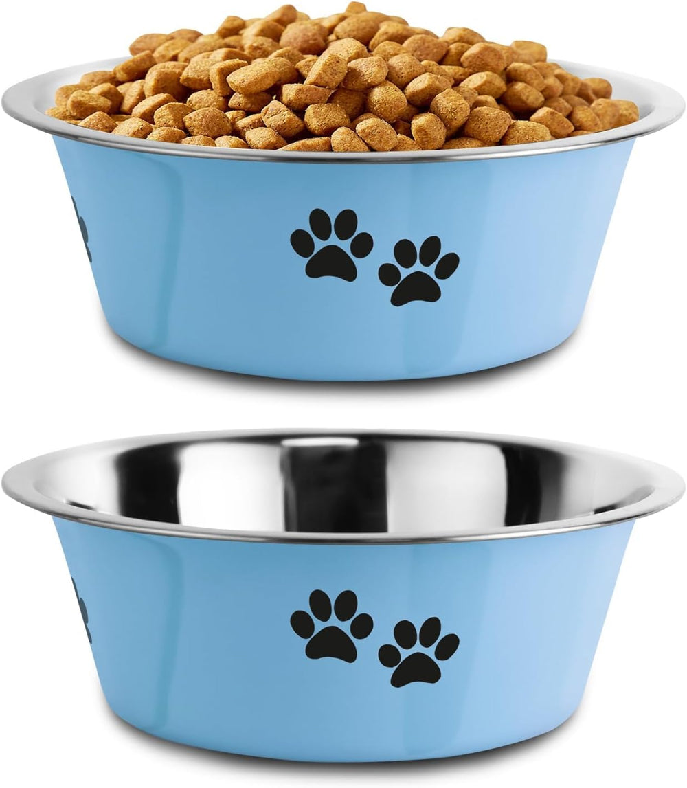SOUXU stainless steel dog bowl with non-slip bottom for mess-free meals.
