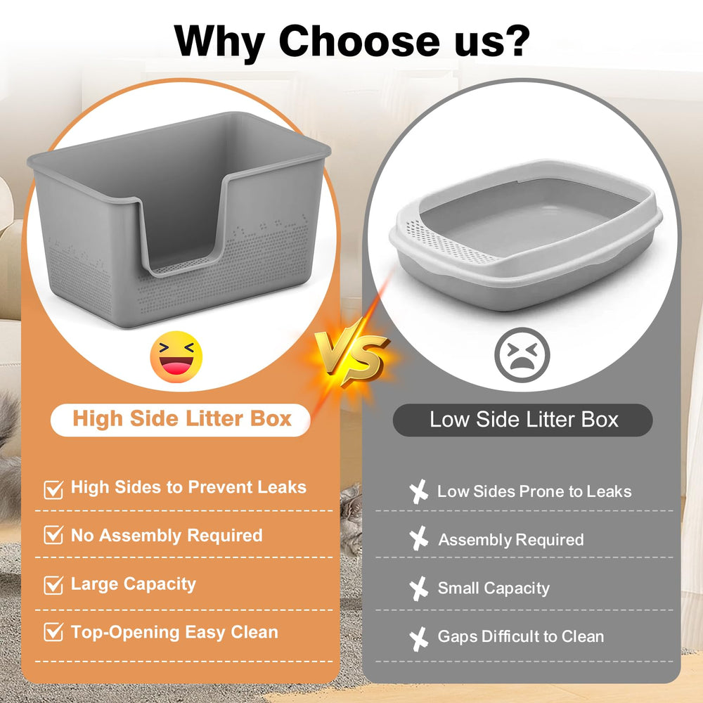 SpaceTime indoor-use litter box fits homes and keeps litter contained.