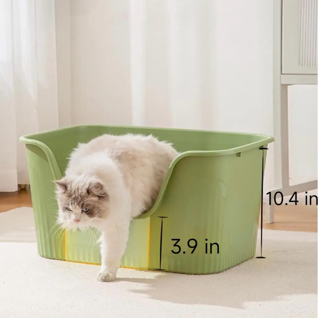 SpaceTime large cat litter box, anti-diffusion design reduces litter spray and mess.