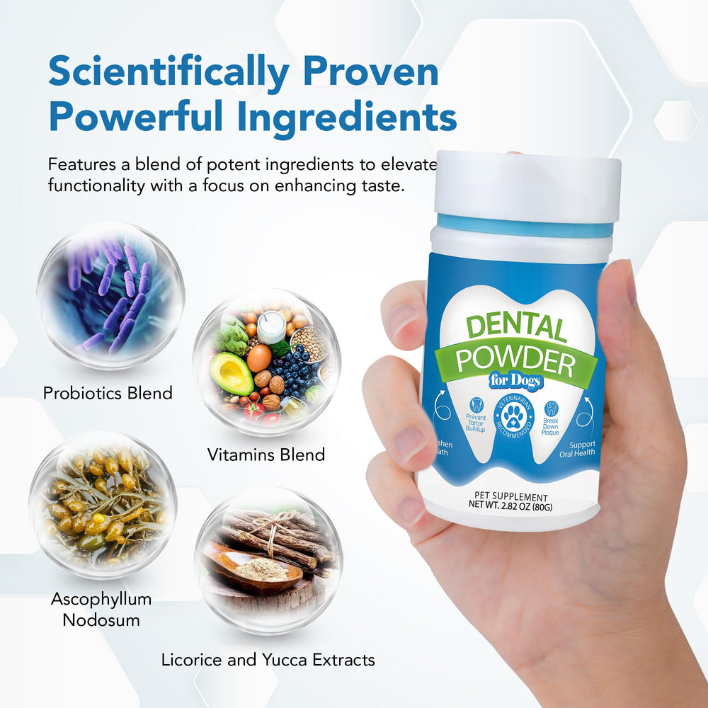 Spanielbuns probiotics label emphasizes gut-friendly breath potential.