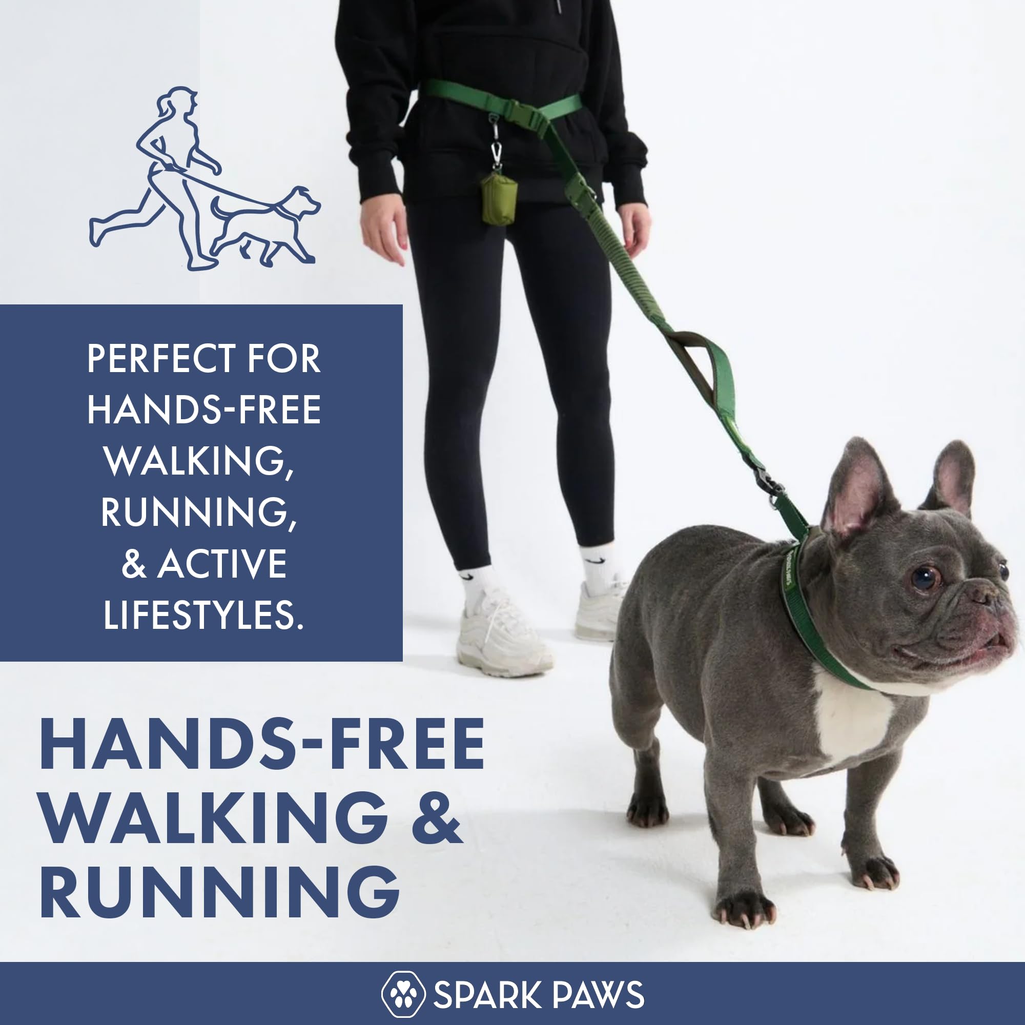 Spark Paws bungee-leash for running reduces jolts during sudden pulls