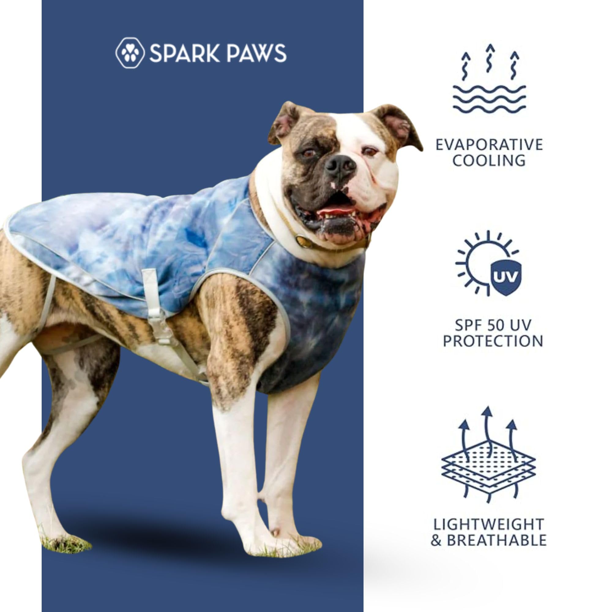 Spark Paws cooling vest used with freezer-boost option for extra coolness