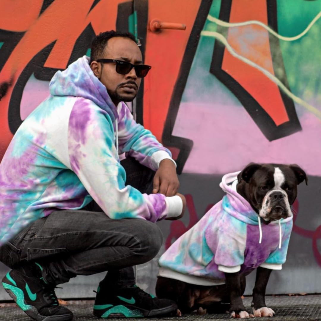 Spark Paws dog hoodie fleece interior emphasizes calming warmth for cool days.