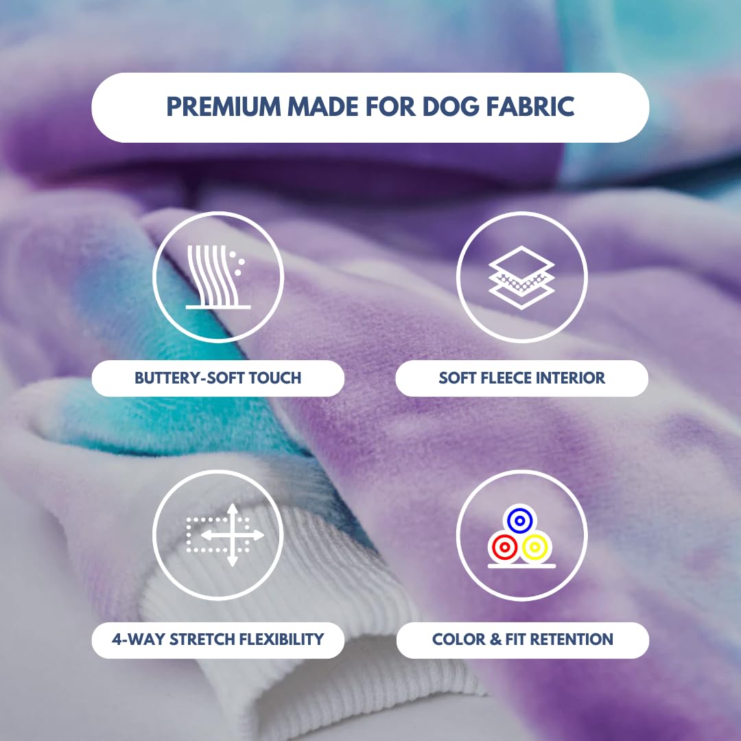 Spark Paws dog hoodie leash opening shows easy harness attachment.