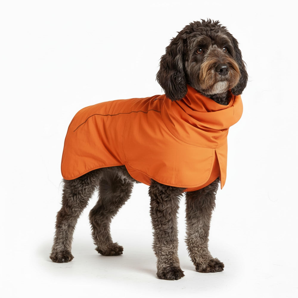 Spark Paws dog raincoat full-coverage wear keeps your pet dry in rain.