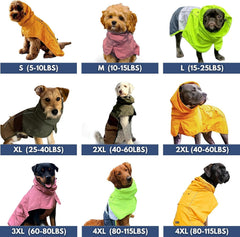 Spark Paws raincoat shows reflective strips for safer night walks