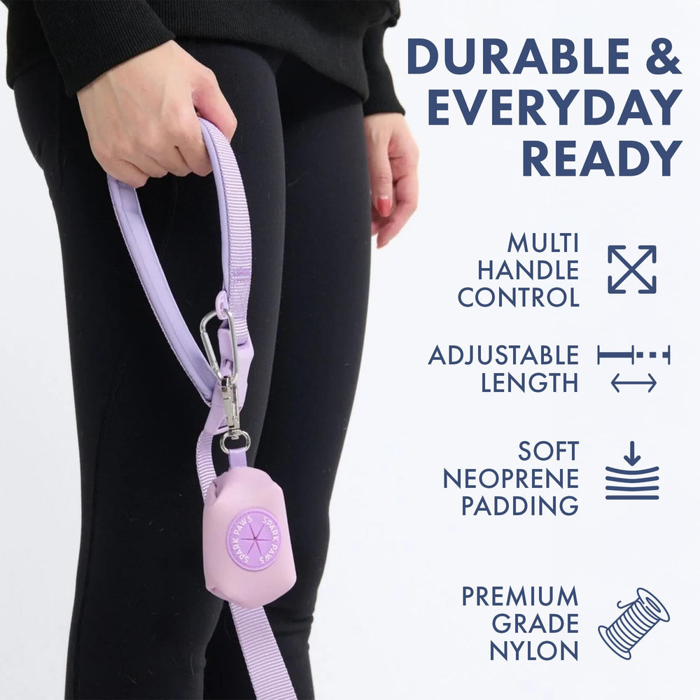 Spark Paws dual-padded-handles provide controlled restraint in crowded areas.