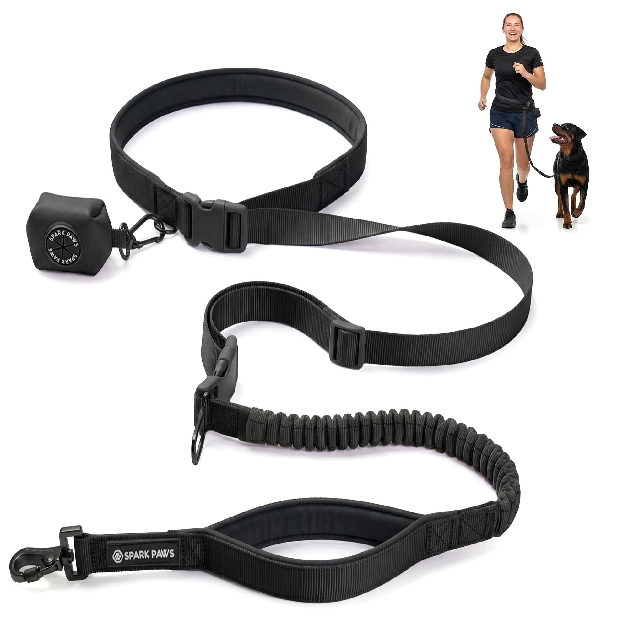 Spark Paws Handsfree Leash waist-bungee for hands-free running and control