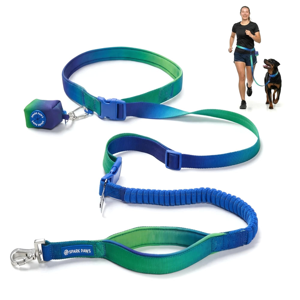 Spark Paws Handsfree Leash waist-worn design enables hands-free jogging.