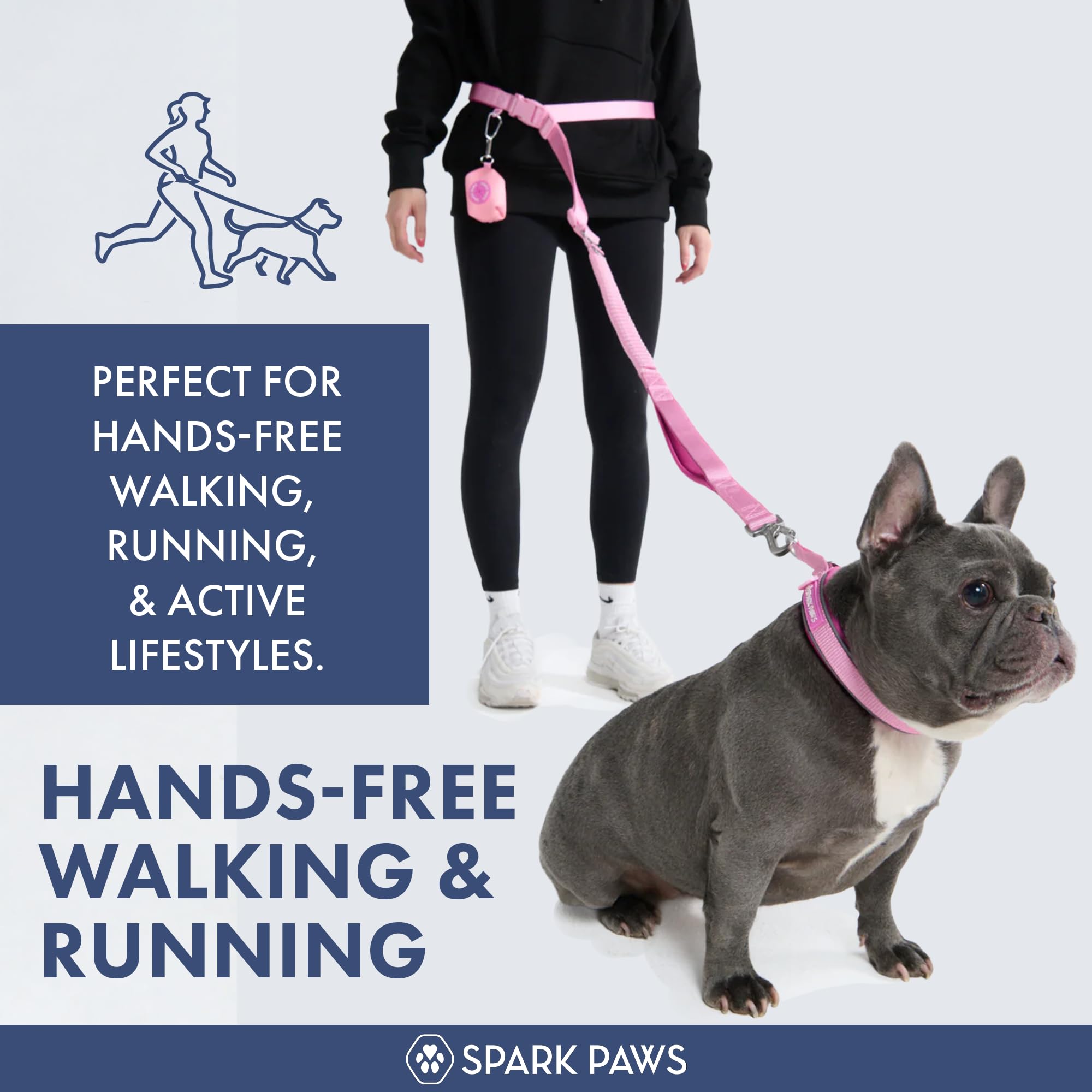 Spark Paws padded handles ensure secure grip during crowds