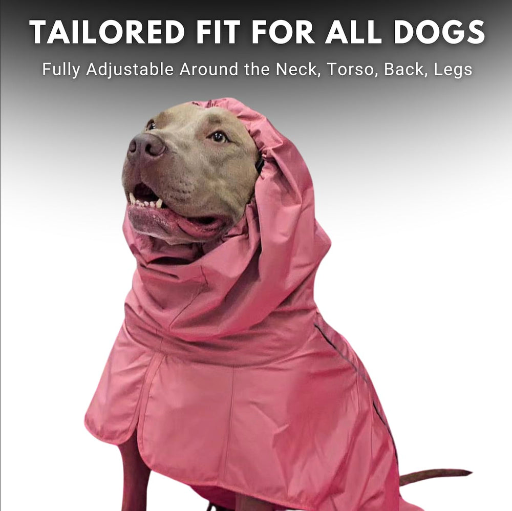 Spark Paws Sea Pink raincoat Breatheshield fabric regulates comfort in varying weather.