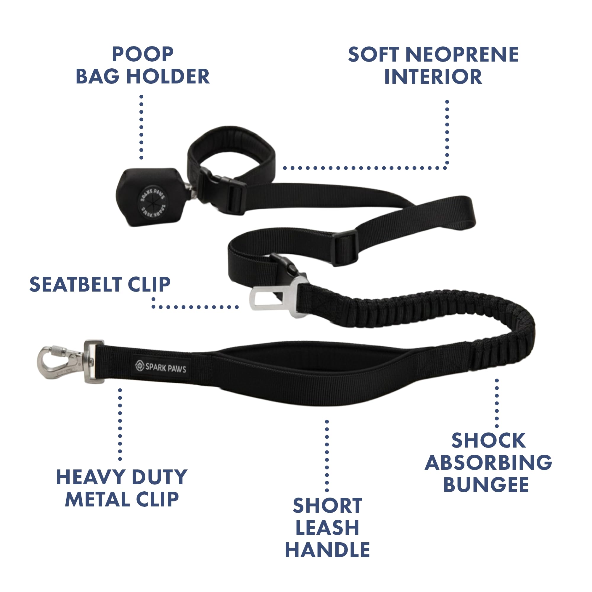Spark Paws Car seatbelt clip keeps dog secure in vehicle