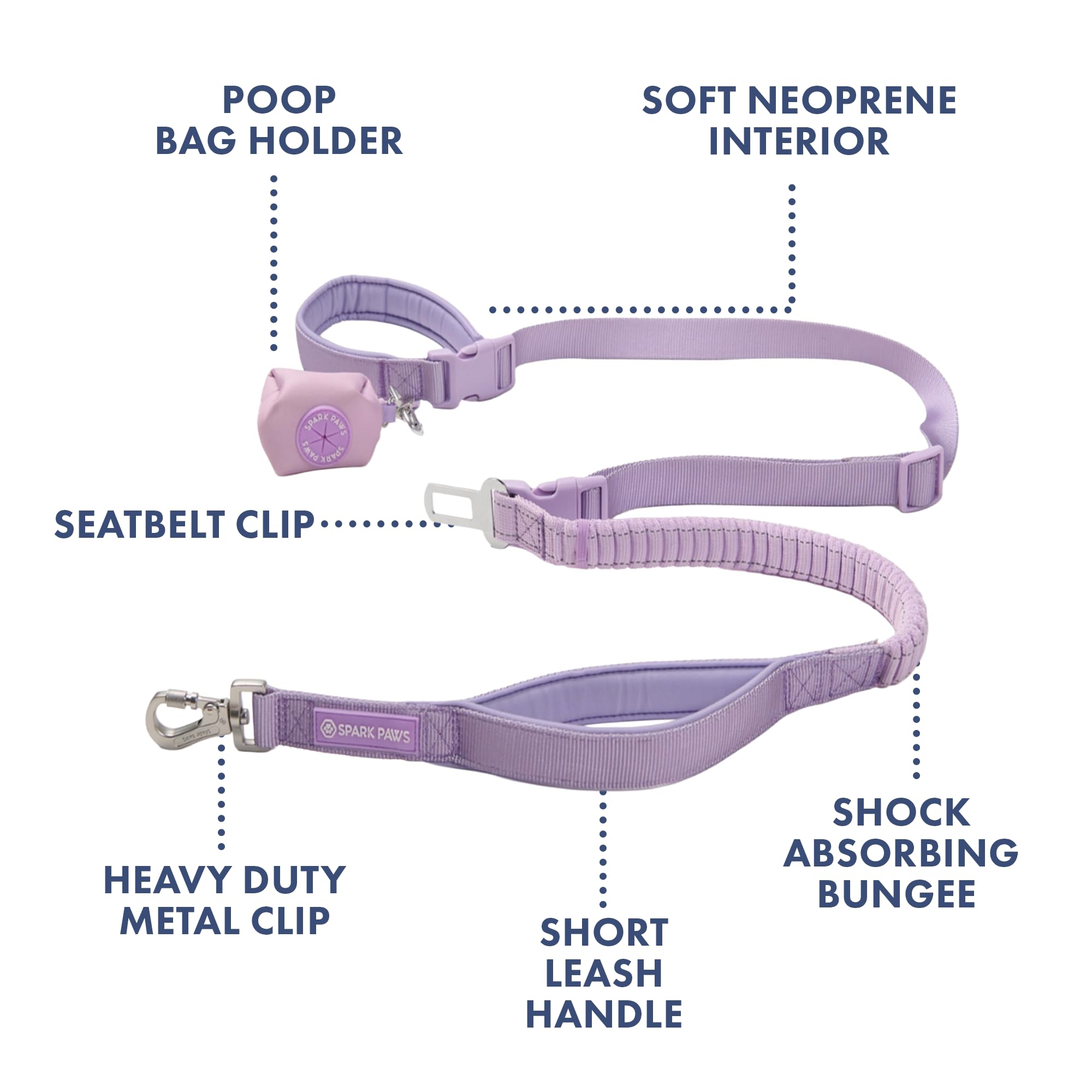 Spark Paws seatbelt-leash car-travel attachment keeps pets safely restrained in vehicles.