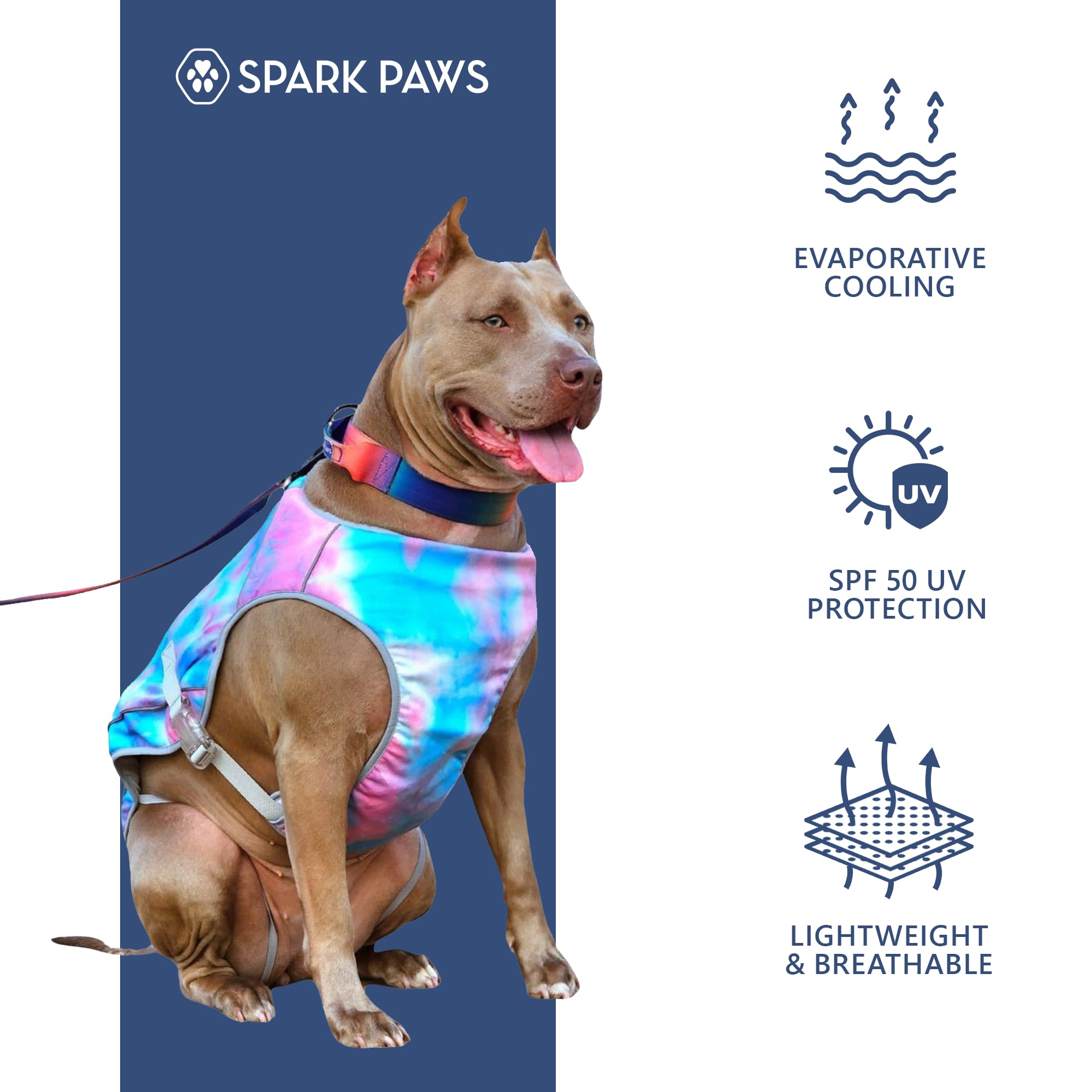 Close-up of side-release buckles on the Spark Paws Snowcone vest for easy on and off