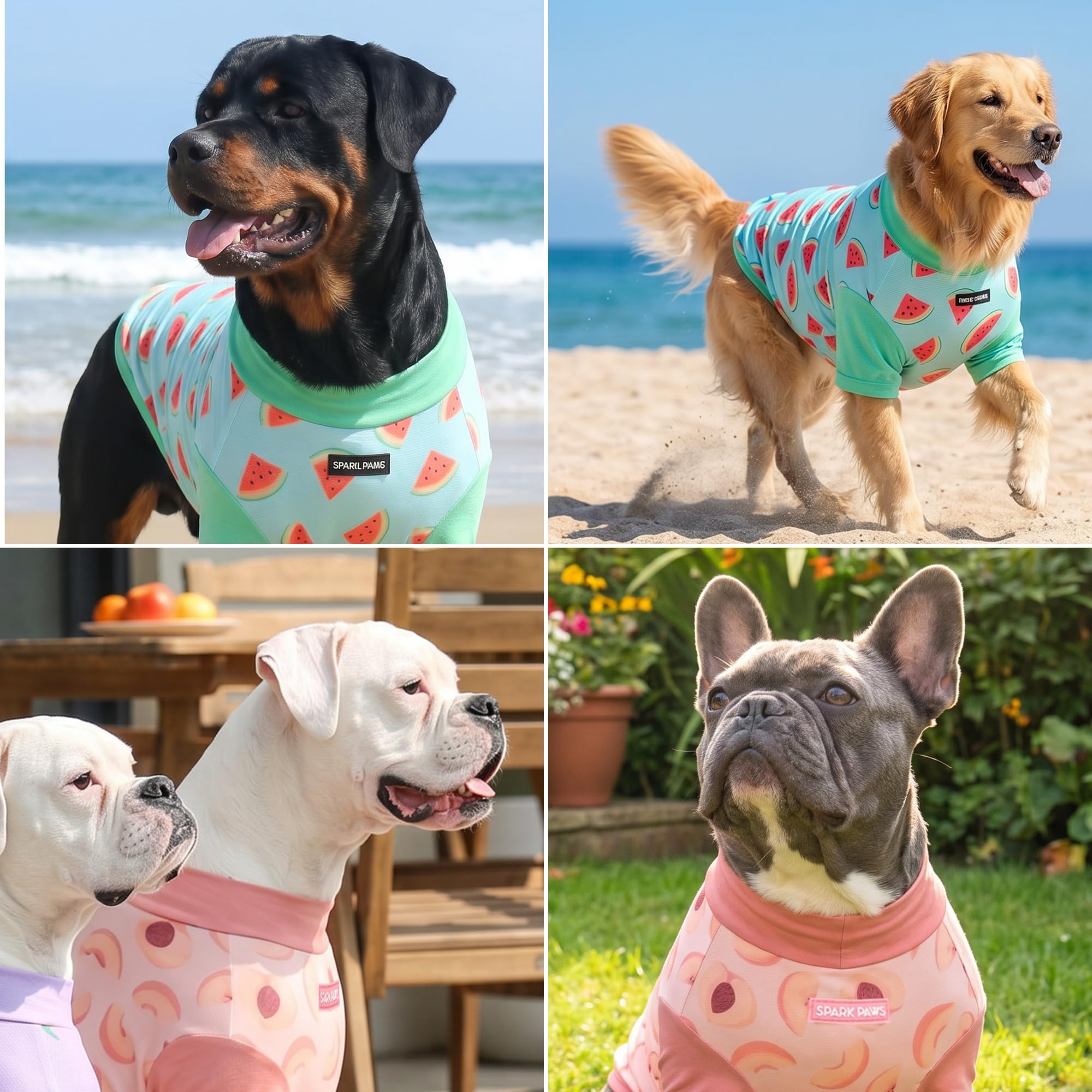 Spark Paws Sunblock Dog T-Shirt 2XL fit ensuring snug comfort across breeds.